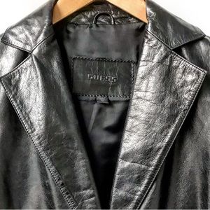 GUESS Vintage Genuine Leather Blazer Jacket
